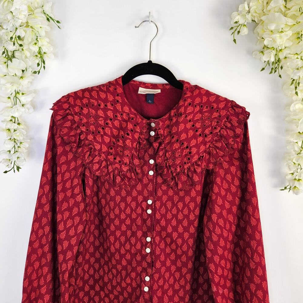 Universal Thread Large Button Down Blouse Boho Em… - image 4